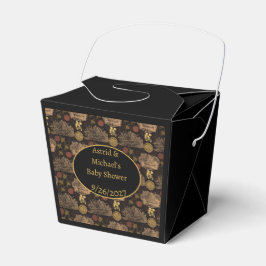 Caja Para Regalos Vintage Honeycomb Bee Black Baby Shower