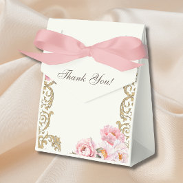 Caja Para Regalos Vintage Ivory Pink Peony Christian Bridal Shower