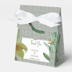 Caja Para Regalos Vintage Peacock Feather Boda de la vegetación trop