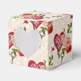 Caja Para Regalos Vintage Red Roses & Key to My Heart Valentine's