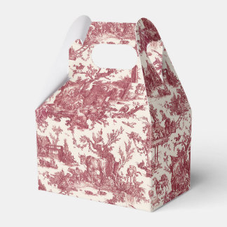 Caja Para Regalos Vintage Rustic Farm French Toile-Red & Tan