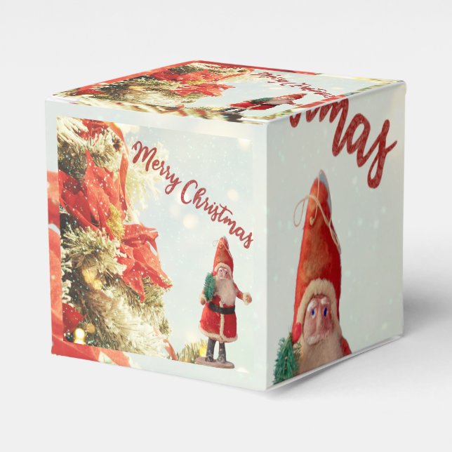 Caja Para Regalos Vintage Santa Merry Christmas (Costado Anverso)