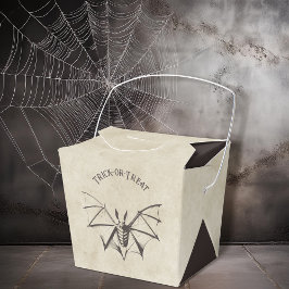 Caja Para Regalos Vintage Skeletal Bat Halloween