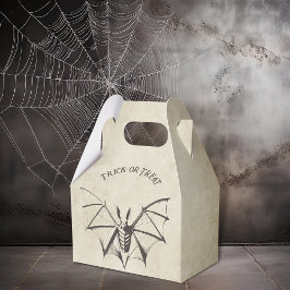 Caja Para Regalos Vintage Skeletal Bat Halloween