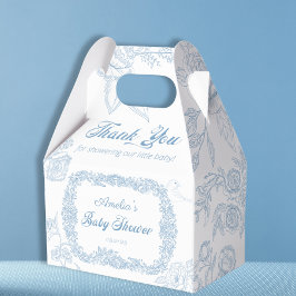 Caja Para Regalos Vintage Sky Blue Toile Floral Baby Shower