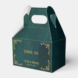 Caja Para Regalos Vintage Verde Oscuro Gracias 