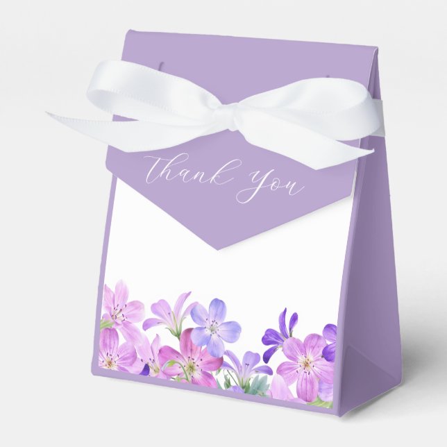 Caja Para Regalos Violet Geranium Floral Bridal Shower (Front Side)
