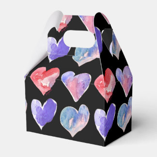 Caja Para Regalos Violet Purple Black Hearts 5 Paper Box
