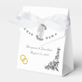 Caja Para Regalos Virgin Mary Boda católica de plata