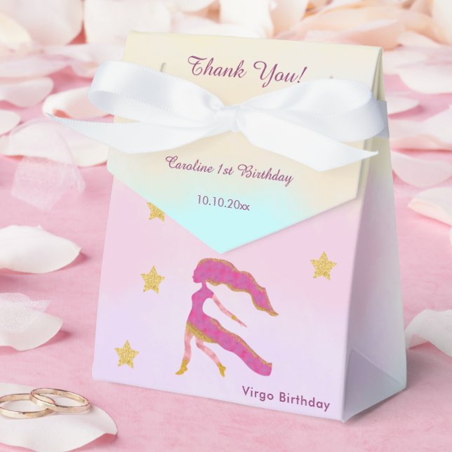 Caja Para Regalos Virgo Celestial Acuarela | 1er Cumpleaños (Boda)