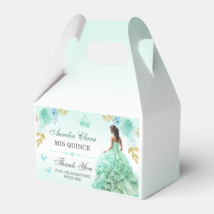 Caja Para Regalos Vistazo de la princesa verde de la menta Quinceañe