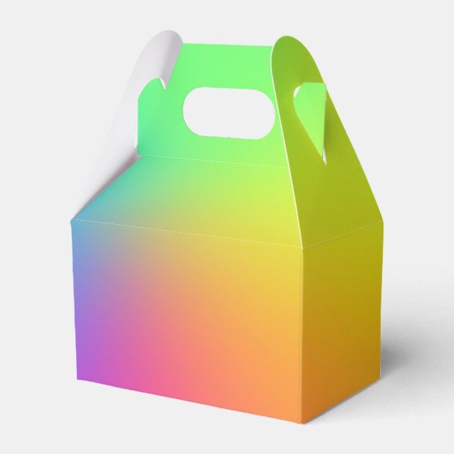 Caja Para Regalos Vivid Rainbow Ombre Birday Party (Front Side)