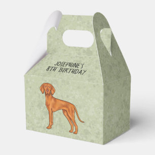 Caja Para Regalos Vizsla Húngara Perro De Puntero Cuto Con Verde De