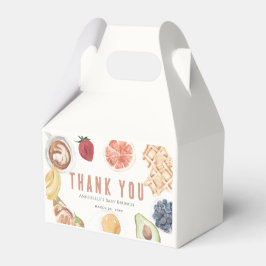 Caja Para Regalos Waffles Coffee Fruits Watercolor Bebé Brunch