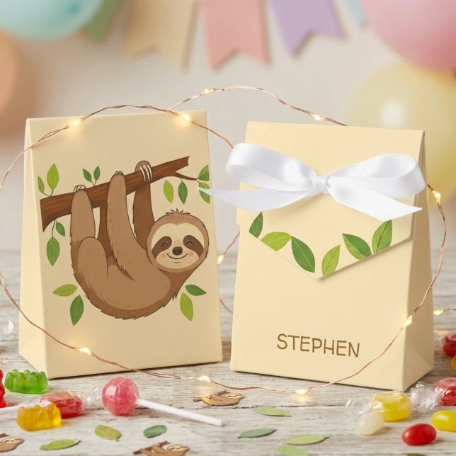 Caja Para Regalos Wanna hang out? sloth kids birthday (Subido por el creador)