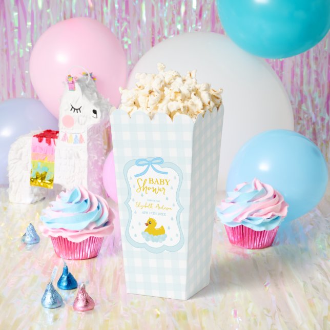 Caja Para Regalos Water Droplets Gingham Boy Baby Shower (Fiesta)