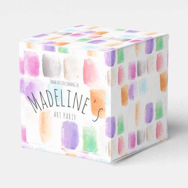 Caja Para Regalos Watercolor Art Fiesta Resumen de color de cumpleañ (Costado Anverso)