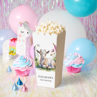 Caja Para Regalos Watercolor Baby Goat with Wildflowers Baby Shower