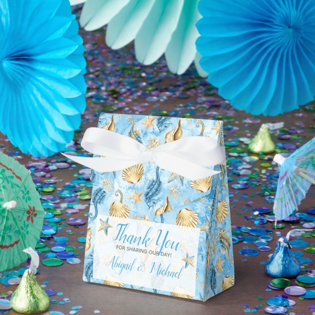 Caja Para Regalos 🌊 💍 Watercolor Beach Ocean Coastal Boda (Fiesta)