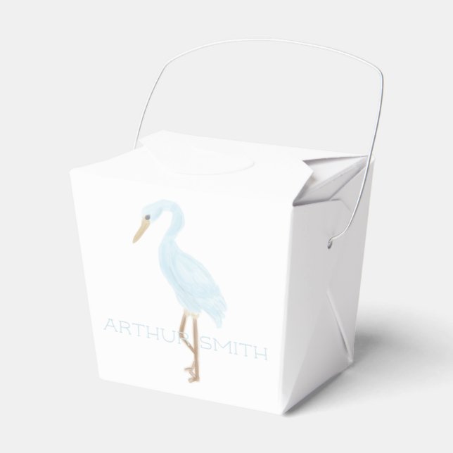 Caja Para Regalos Watercolor Blue Crane (Front Side)