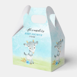 Caja Para Regalos Watercolor Boy Goat Baby Shower Farm