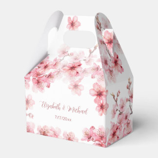 Caja Para Regalos Watercolor Cherry Blossom Pink White Wedding