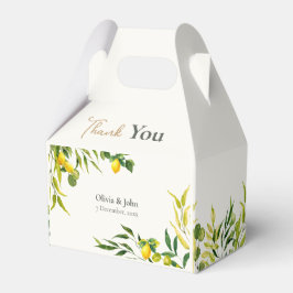 Caja Para Regalos Watercolor Citrus Lemon Green Wedding Thank You