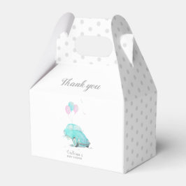 Caja Para Regalos Watercolor Cute Car Baby Shower Boy FavBox 🎈