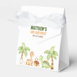 Caja Para Regalos Watercolor Cute Dinosaur Greenery Tercer Cumpleaño