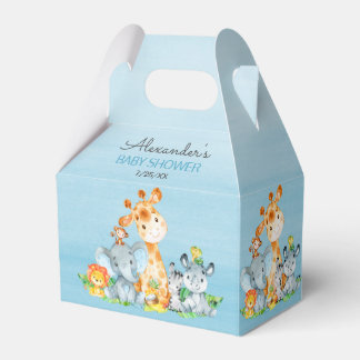 Caja Para Regalos Watercolor Cute Safari Jungle Chica Baby Shower
