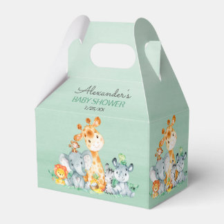 Caja Para Regalos Watercolor Cute Safari Jungle Chica Baby Shower