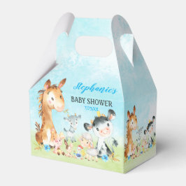 Caja Para Regalos Watercolor Farm Animals Boy Baby Showerm