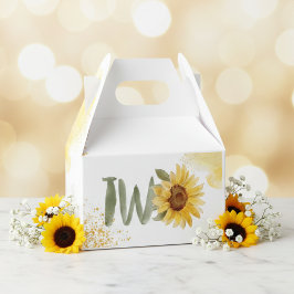 Caja Para Regalos Watercolor girasol segundo cumpleaños