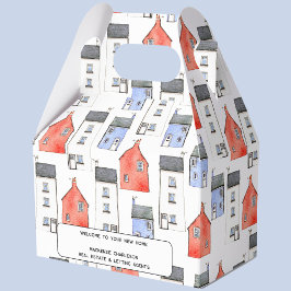 Caja Para Regalos Watercolor House Art Real Estate Agent Gibox