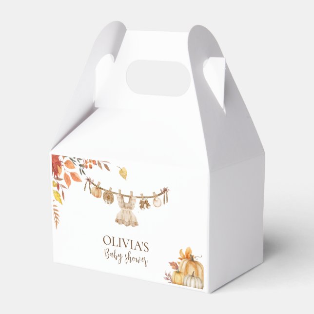 Caja Para Regalos Watercolor Laundry Fall Boho GreenerenerBaby Showe (Front Side)