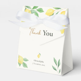 Caja Para Regalos Watercolor Lemon Wedding Favor Boxes with Ribbon