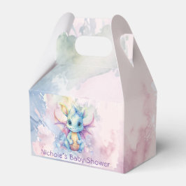 Caja Para Regalos Watercolor Pastel Dragon Chica Baby Shower