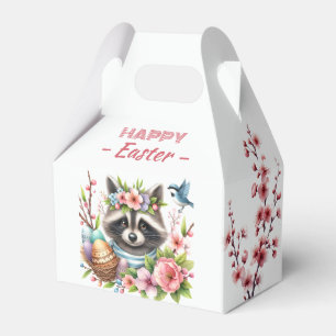 Caja Para Regalos Watercolor Raccoon Easter Huevos Florecimiento de