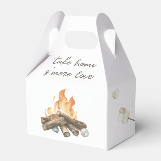 Caja Para Regalos Watercolor S'more Campfire Primer cumpleaños (Front Side)