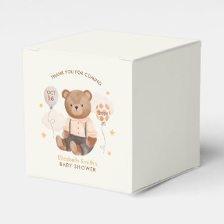Caja Para Regalos Watercolor Teddy Bear Baby Shower