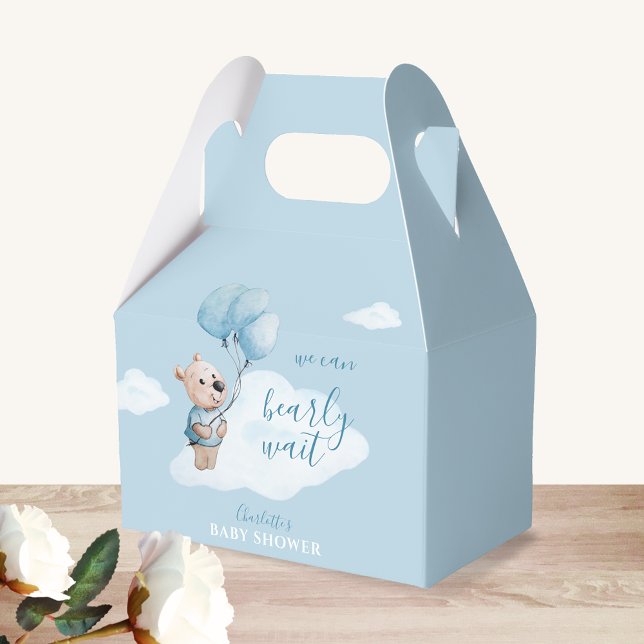 Caja Para Regalos Watercolor Teddy Bear Baby Shower Blue (Subido por el creador)
