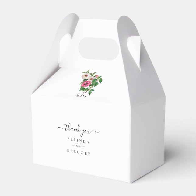Caja Para Regalos Watercolor Tropical Hibiscus Summer Boda (Front Side)