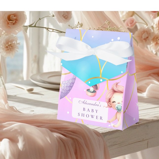 Caja Para Regalos Watercolor Under the Sea Little Pearl Baby Shower (Subido por el creador)