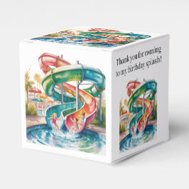 Caja Para Regalos Watercolor Waterslide Kid Birthday Party Thank You
