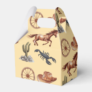 Caja Para Regalos Watercolor Western kid Art Tan