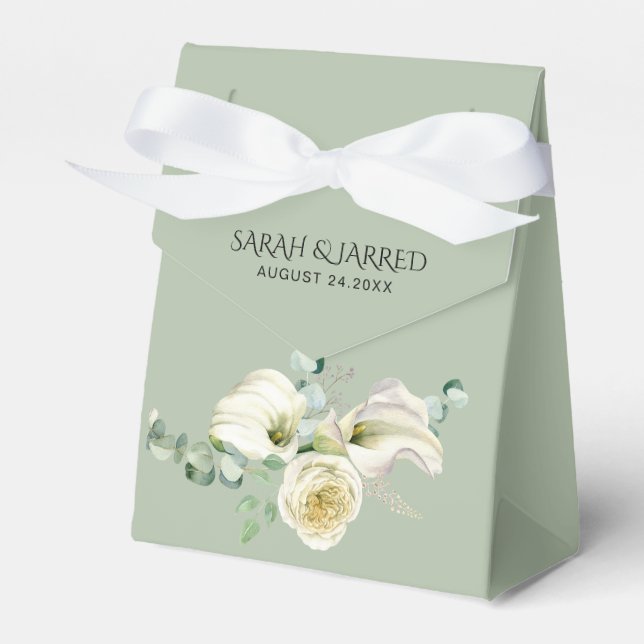 Caja Para Regalos Watercolor White Calla Lilies (Front Side)