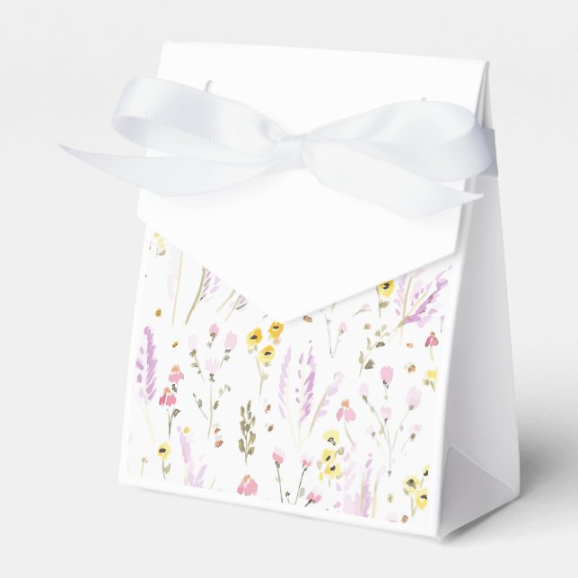 Caja Para Regalos Watercolor Wildflower Party Favox Box (Front Side)