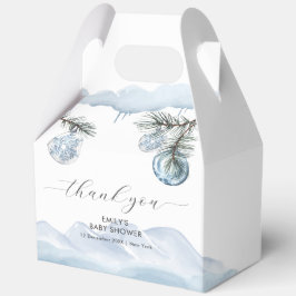 Caja Para Regalos Watercolor Winter Mountain Snowflake Baby Shower