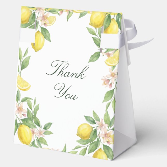 Caja Para Regalos Watercolor Wreath Mediterranean Citrus Wedding (Reverso )