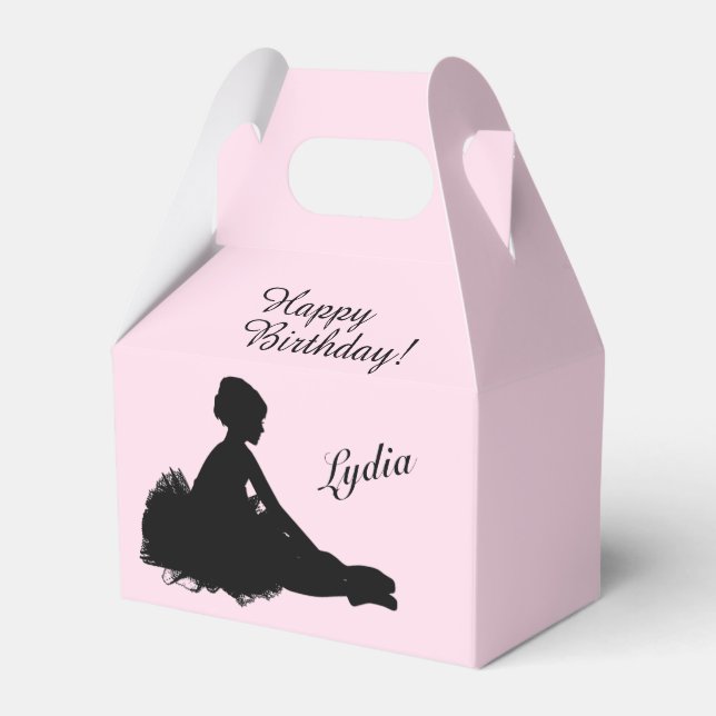 Caja Para Regalos Weary Ballerina Personalizada con Nombre Rosa (Front Side)